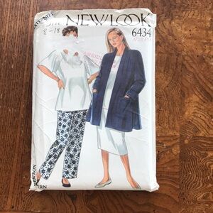 80's UNCUT New Look 6434 Maternity Sewing Pattern Jacket Pants Top Skirt Sz 8-18